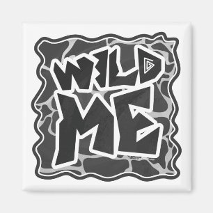 Imán Giraffe Impresión gris claro y negro