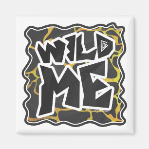 Imán Giraffe Impresión negra y amarilla