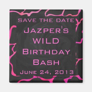 Imán Giraffe Impresión rosa y negra caliente