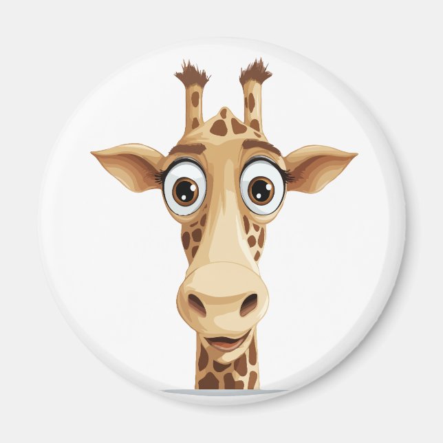 Imán Giraffe Peeking Cute Adorable Gracioso Personaliza (Frente)