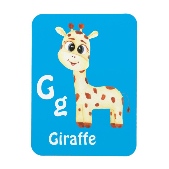 Imán Giraffe personalizar ABC: Letra G - Añadir tu nomb (Vertical)