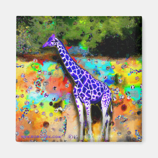 Imán Giraffe Purple Psychedelic Magnet