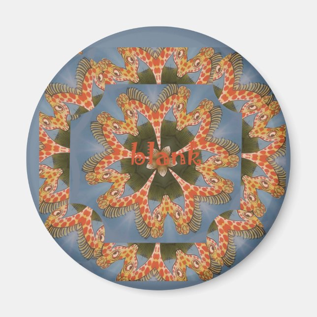 Imán Giraffe Resumen de arte Imprimir (Frente)