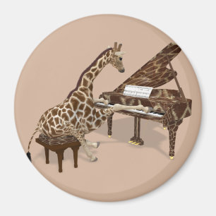 Imán Giraffe Talentosa juega al Grand Piano