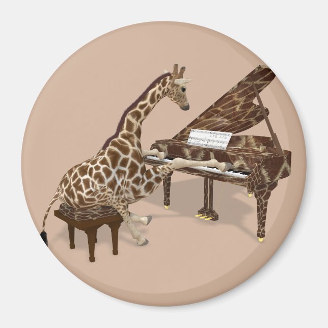 Imán Giraffe Talentosa juega al Grand Piano (Frente)