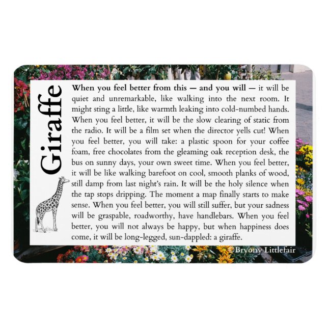 Imán Giraffe - Un poema sobre la recuperación (Horizontal)