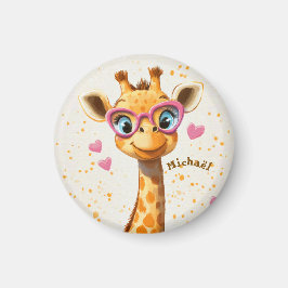 Imán Giraffe Valentine's Day Heart Badge - Kids School