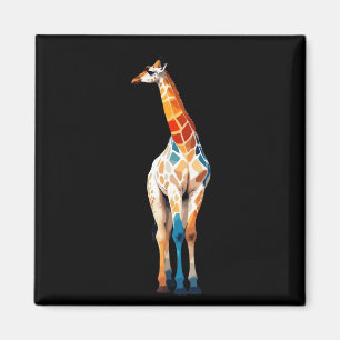 Imán Giraffe Vector Art con colores vibrantes