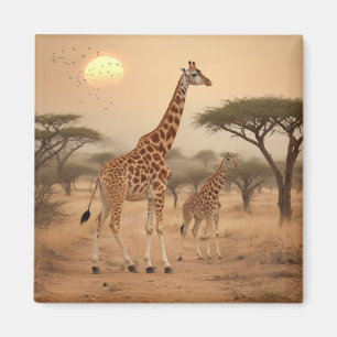 Imán Giraffes en África