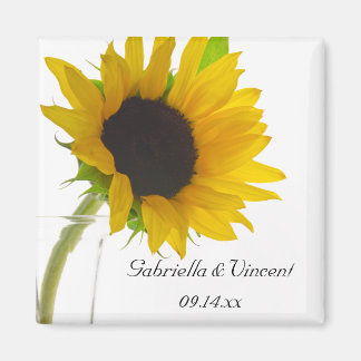 Imán Girasol amarillo en blanco salva al Boda de citas