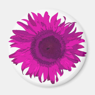 Imán Girasol de arte pop rosa