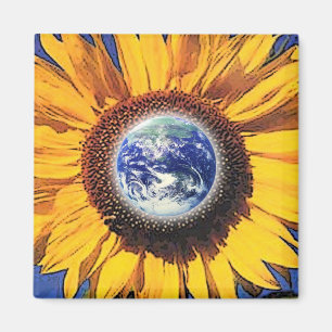 IMÁN GIRASOL DEL DÍA DE LA TIERRA POR GREGORY GALLO