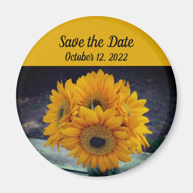 Imán Girasol Salve el evento Favor de los girasoles Dat (Frente)