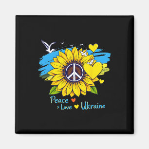 Imán Girasol Ucrania Bandera Mapa Paz Amor Ucrania Ucra
