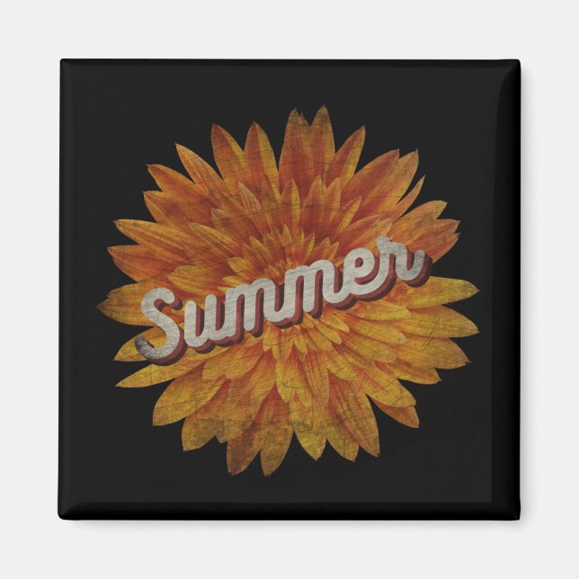 IMÁN GIRASOL VINTAGE DE VERANO (Frente)