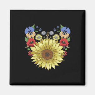 Imán Girasol y amapolas divertido floral Ucrania Ukrain