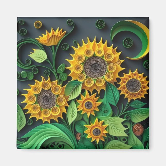 Imán Girasoles 3D (Frente)
