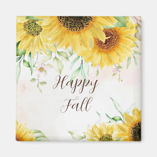 Imán Girasoles de otoño con texto personalizable