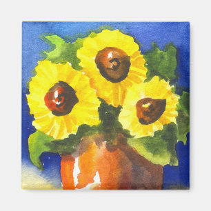 Imán Girasoles en un pote de arcilla