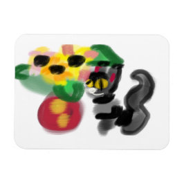 Imán Girasoles gato negro