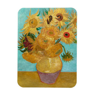 Imán Girasoles, pintura de naturaleza muerta postimpres
