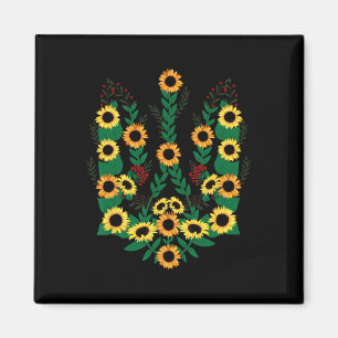 Imán Girasoles ucranianos formando el escudo de armas d