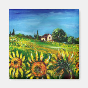 IMÁN GIRASOLES Y CAMPO EN TOSCANA