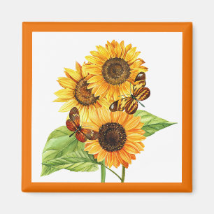 Imán Girasoles y mariposas 