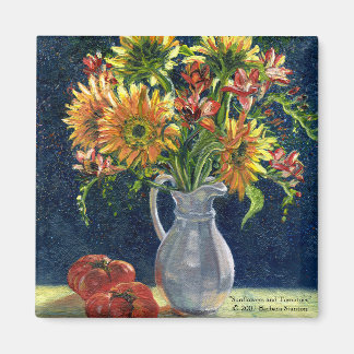 Imán "girasoles y tomates"