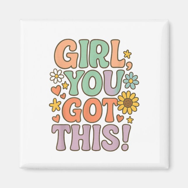 Imán Girl You Got This Test Day Wer Motivational Quote  (Frente)