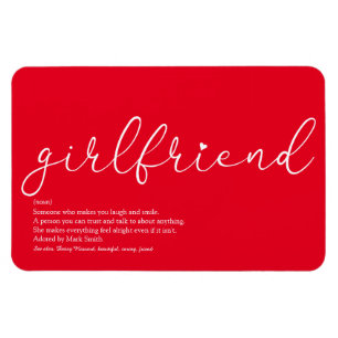 Imán Girlfriend Definition Script Love Heart Red