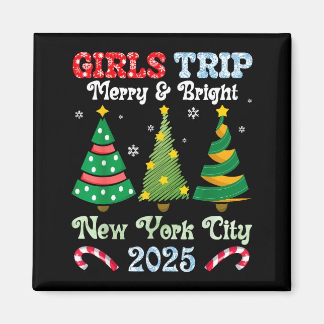 Imán Girls Trip Merry And Bright Xmas New York City Vac (Frente)