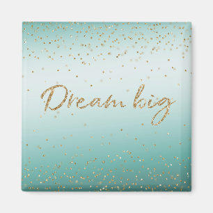 Imán Girly Glam Gold Sparkle Confetti Mint Purpurina
