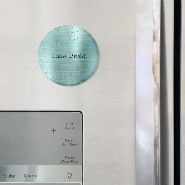 Imán Girly Mint Gold Glam Sparkle Confetti (In situ (nevera))