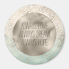 Imán Girly Mint Gold Ombre Leopardo Print