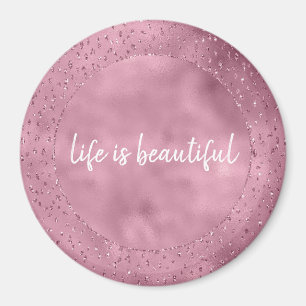 Imán Girly Pink Glitzy Purpurina Sparkle