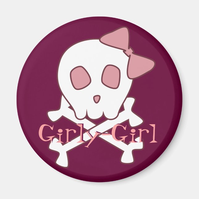 Imán Girly Skull Magnet (Frente)
