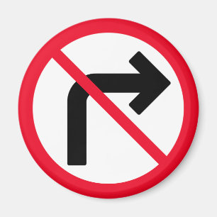 Imán Giro derecho prohibido Rótulo Círculo Rojo Imá