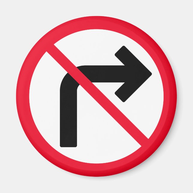 Imán Giro derecho prohibido | Rótulo Círculo Rojo | Imá (Frente)