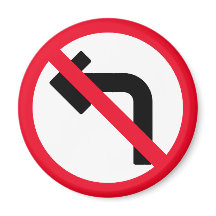 Giro izquierdo prohibido | Rótulo Círculo Rojo | I