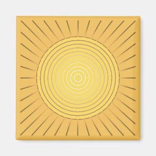 Imán Giro solar geométrico moderno - Oro mostaza / amar
