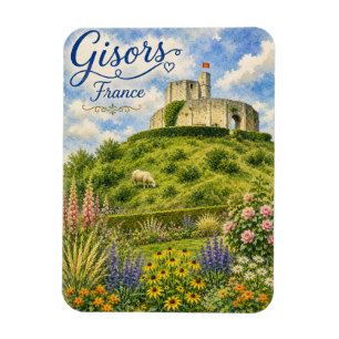 Imán Gisors Francia Chateau Normandía acuarela