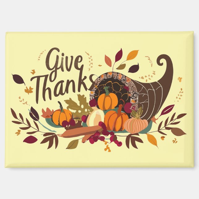 Imán Give Thanks Cornucopia Magnet (Anverso)