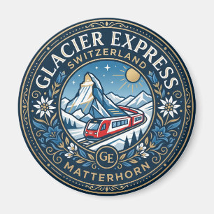 Imán Glacier Express y Matterhorn, Suiza