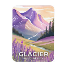 Glacier National Park | Lavanda Acuarela de Primav