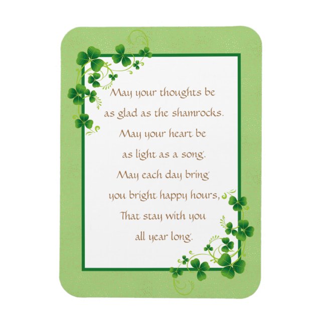 Imán Glad As Shamrock - Bendición irlandesa (Vertical)