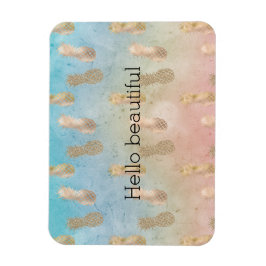 Imán Glam Gold Pineapples Aqua Pink Tye