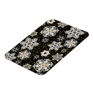 Imán Glam Golden Snowflakes