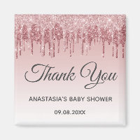 Glam Rubor Pink Gold Purpurina Gracias Baby Shower