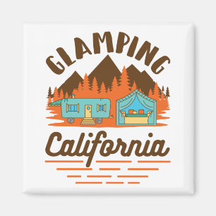Imán Glamour a mujeres de camping en California